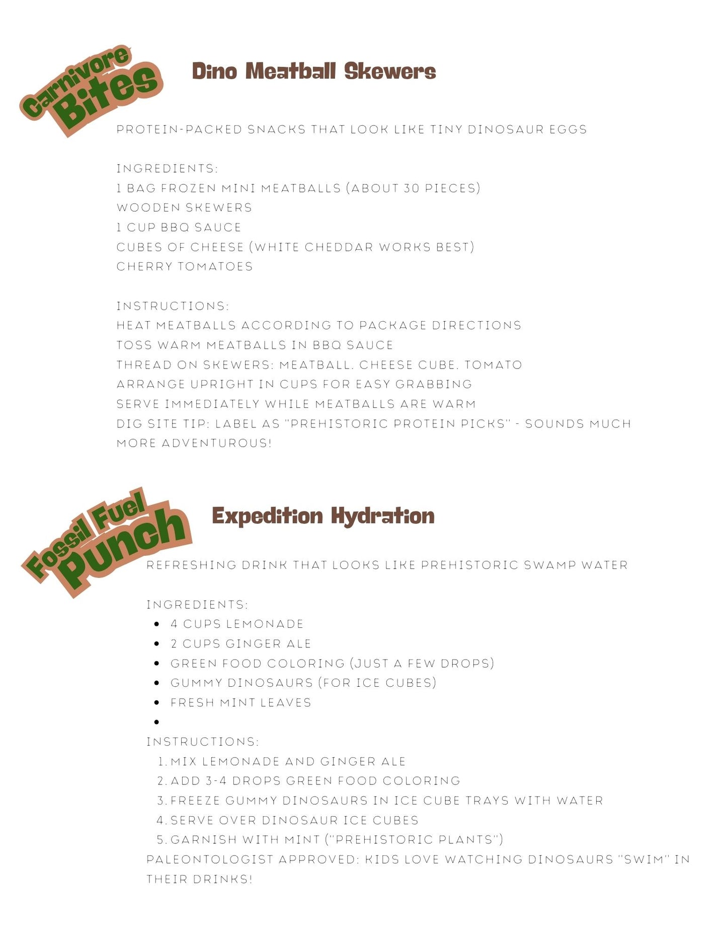 Dinosaur Party Package
