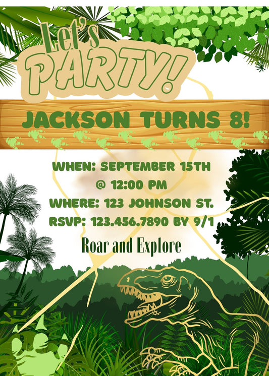 Dinosaur Birthday Invitation
